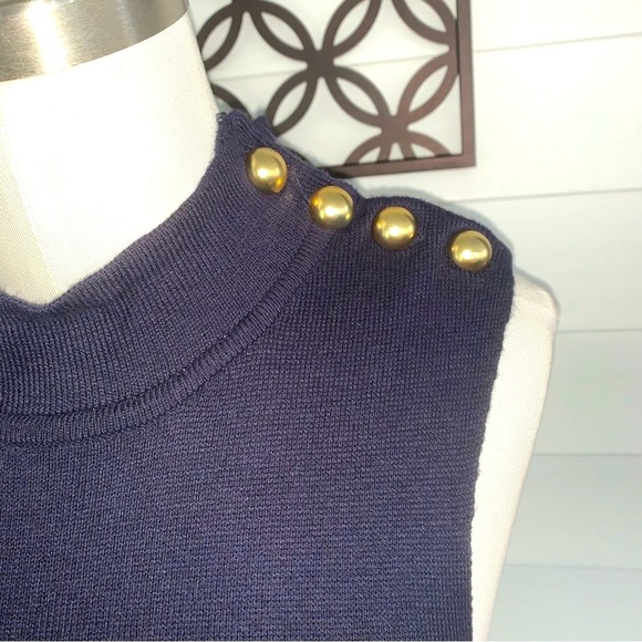 Women Free Assembly Dark Academia navy blue Sleeveless Dress NWT Old Money - Picture 2 of 5